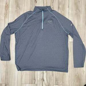 Columbia Golf 1/4 Zip Pullover Gamble Sands Logo Gray Long Sleeve Shirt 2XL